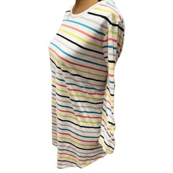 Lane Bryant Multi-Color Striped ¾ Ruched Sleeve T-Shirt – Like New! – Size 22/24 - Picture 3 of 7